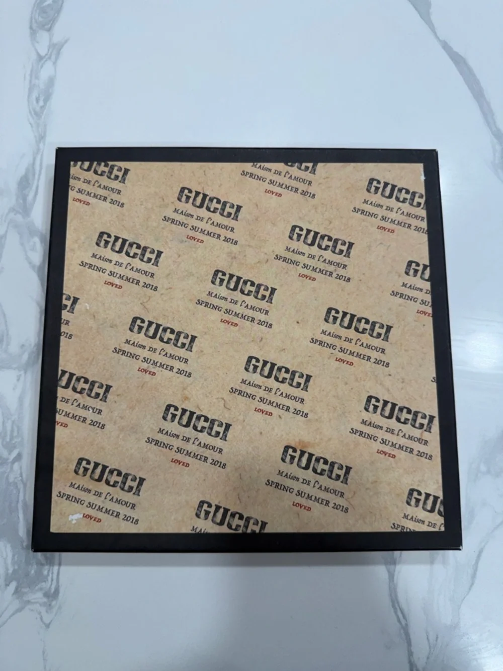 Gucci Red Scarf with Gold Star Motif - Picture 3 of 3